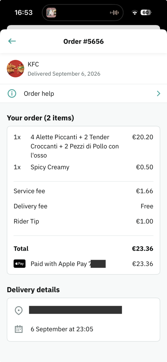 Deliveroo 訂單免運費